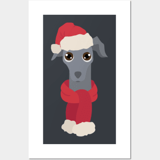 Italian Greyhound Christmas Dog Posters and Art